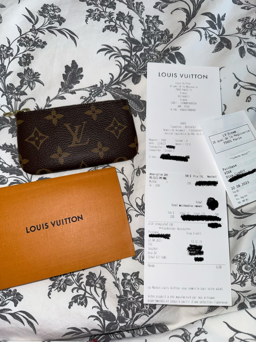 Louis Vuitton Monogram Key Pouch in Brown and Gold